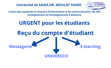 Compte d&rsquo;étudiant(Utilisateur et Mot de Passe)