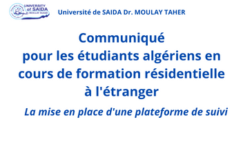 Communiqué en faveur des étudiants algériens en cours de formation résidentielle à l&rsquo;étranger