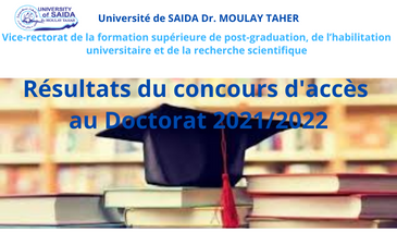 Résultats du concours d&rsquo;accès au doctorat 2021/2022